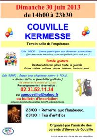 Kermesse Ecole de Couville 50690. Le dimanche 30 juin 2013 à COUVILLE. Manche.  14h00